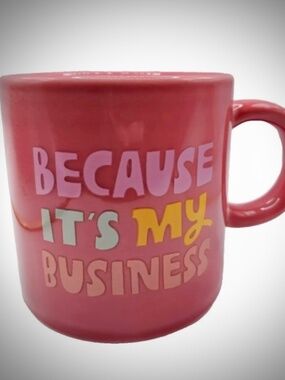 New Coffee Mug “Because It's My Business” Tabitha Brown Stoneware Terra Cotta 4”